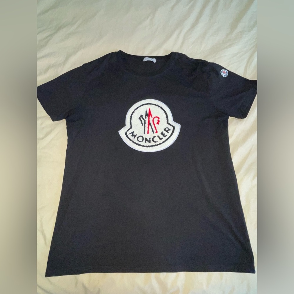 Moncler Black T-Shirt with Logo